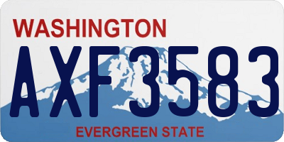WA license plate AXF3583