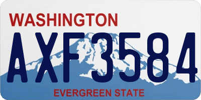 WA license plate AXF3584