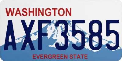 WA license plate AXF3585