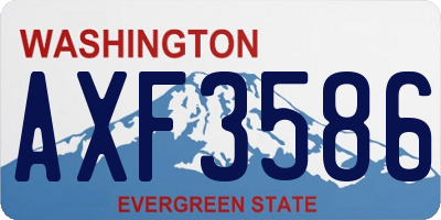 WA license plate AXF3586