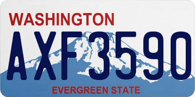 WA license plate AXF3590