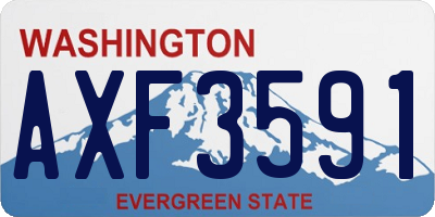 WA license plate AXF3591