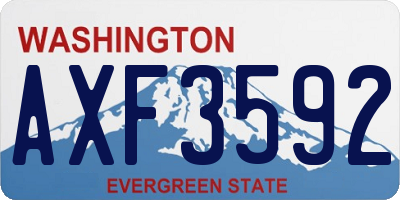 WA license plate AXF3592