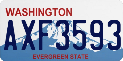 WA license plate AXF3593