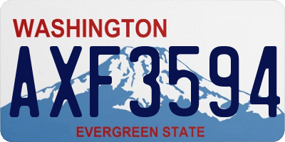 WA license plate AXF3594