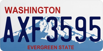 WA license plate AXF3595