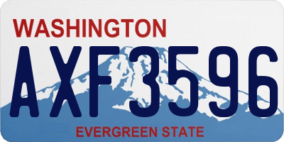WA license plate AXF3596