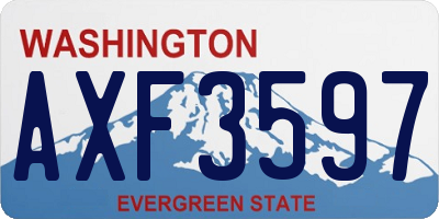WA license plate AXF3597