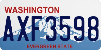 WA license plate AXF3598