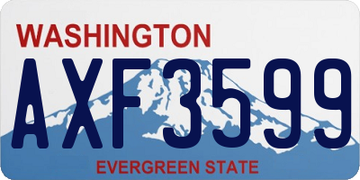 WA license plate AXF3599