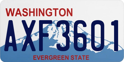 WA license plate AXF3601