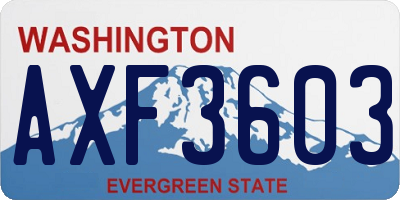 WA license plate AXF3603