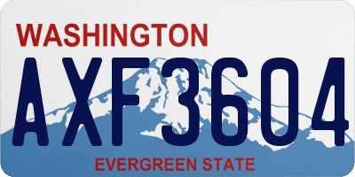 WA license plate AXF3604