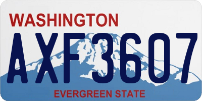 WA license plate AXF3607