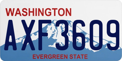 WA license plate AXF3609