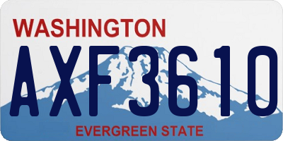 WA license plate AXF3610