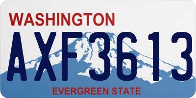 WA license plate AXF3613
