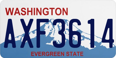 WA license plate AXF3614