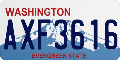 WA license plate AXF3616