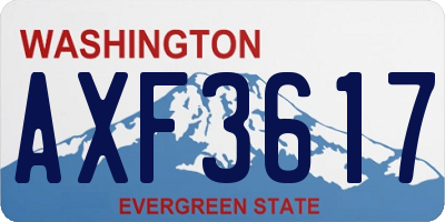 WA license plate AXF3617