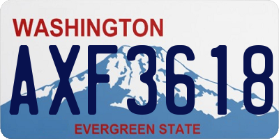 WA license plate AXF3618