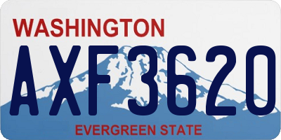 WA license plate AXF3620