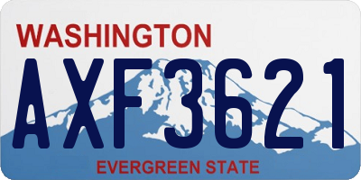WA license plate AXF3621
