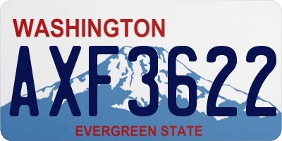 WA license plate AXF3622