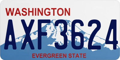 WA license plate AXF3624
