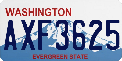 WA license plate AXF3625