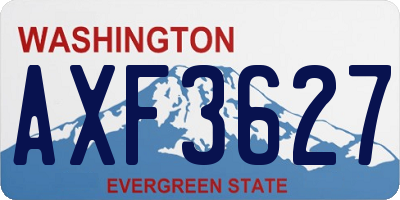 WA license plate AXF3627