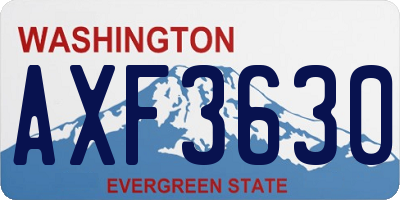 WA license plate AXF3630