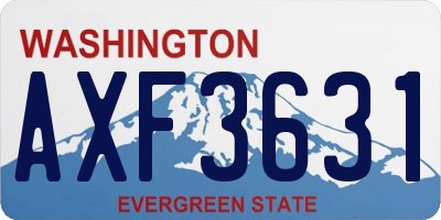 WA license plate AXF3631