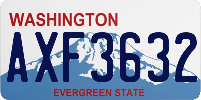 WA license plate AXF3632