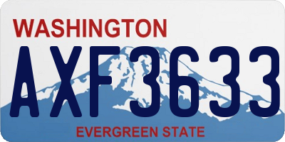 WA license plate AXF3633