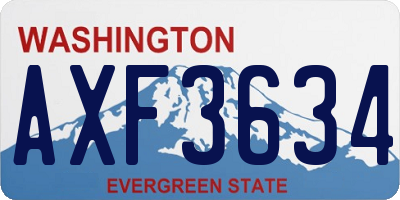 WA license plate AXF3634