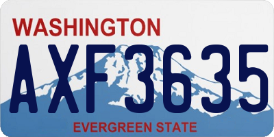 WA license plate AXF3635
