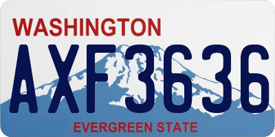 WA license plate AXF3636