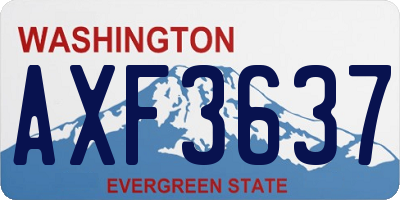 WA license plate AXF3637