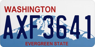 WA license plate AXF3641