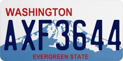 WA license plate AXF3644
