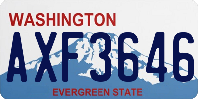 WA license plate AXF3646