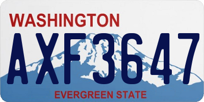 WA license plate AXF3647