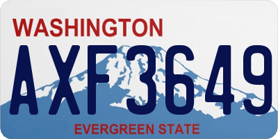 WA license plate AXF3649