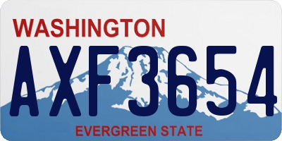 WA license plate AXF3654