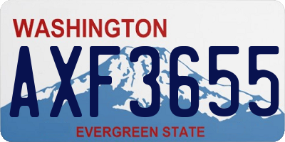 WA license plate AXF3655