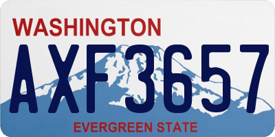 WA license plate AXF3657