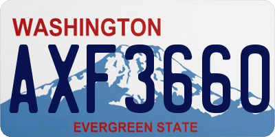 WA license plate AXF3660