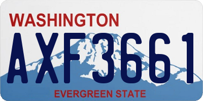 WA license plate AXF3661