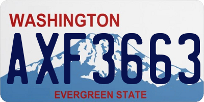 WA license plate AXF3663